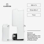 Klarstein DryFy Connect 50L Luftentfeuchter mit WiFi, 7 L Tank, Timer und Alexa, für 45–55 m² – Bild 4