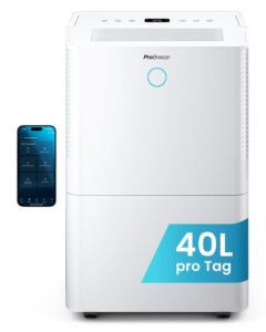 Pro Breeze OmniDry 40L Luftentfeuchter mit WLAN, Hygrometer, Timer und Wäschetrockner-Modus