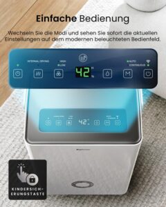Pro Breeze Luftentfeuchter 30 L/Tag mit WLAN, App, 4 L Tank, Timer und Ablaufschlauch – Bild 8