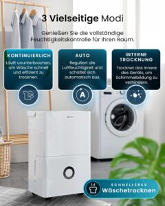 Pro Breeze Luftentfeuchter 30 L/Tag mit WLAN, App, 4 L Tank, Timer und Ablaufschlauch – Bild 4