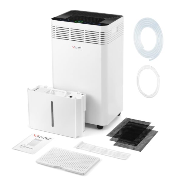 Welltec DHN60 Pro Luftentfeuchter 60 L/Tag mit Pumpe, Kohlefilter und UV-Lampe, für bis 140 m²