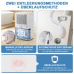 FILINK Luftentfeuchter 25 L/Tag mit Kindersicherung, Überlaufschutz und Auto-Neustart, bis 50 m² – Bild 6