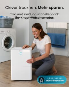 Pro Breeze OmniDry 40L Luftentfeuchter mit WLAN, Hygrometer, Timer und Wäschetrockner-Modus – Bild 4