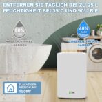 FILINK Luftentfeuchter 25 L/Tag mit Kindersicherung, Überlaufschutz und Auto-Neustart, bis 50 m² – Bild 4