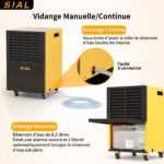 SIAL Bautrockner Luftentfeuchter 50 L/Tag mit 8,2 L Tank, für Räume bis 221 m² – Bild 7