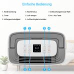KLAMER Luftentfeuchter 20 L/Tag mit 5,5 L Wassertank für Wohnräume, Keller und Badezimmer – Bild 4