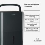 Klarstein Luftentfeuchter und Luftreiniger 20 L/Tag für Wohnung, Schlafzimmer, Bad und Keller – Bild 2